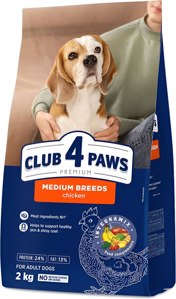 ΤΡΟΦΗ ΣΚΥΛΟΥ CLUB4PAWS ADULT MEDIUM BREEDS ΚΟΤΟΠΟΥΛΟ (14KG)