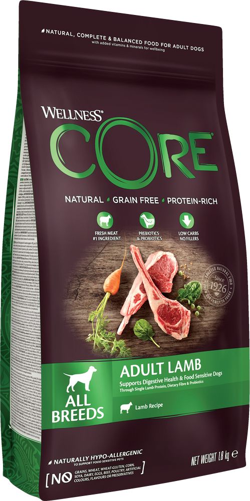 CORE ΤΡΟΦΗ ΣΚΥΛΟΥ WELLNESS CORE ADULT ALL BREEDS ΑΡΝΙ (1,8KG)