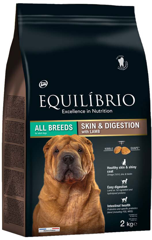 ΤΡΟΦΗ ΣΚΥΛΟΥ EQUILIBRIO ADULT SENSITIVE SKIN AND DIGESTION ΑΡΝΙ (12KG)