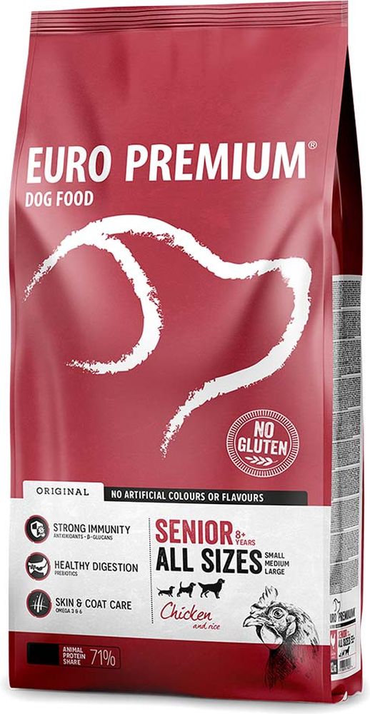 ΤΡΟΦΗ ΣΚΥΛΟΥ EUROPREMIUM ADULT SENIOR ΚΟΤΟΠΟΥΛΟ ΡΥΖΙ (12KG) EURO PREMIUM
