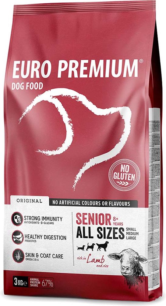 ΤΡΟΦΗ ΣΚΥΛΟΥ EUROPREMIUM ADULT SENIOR ΑΡΝΙ ΡΥΖΙ (12KG)