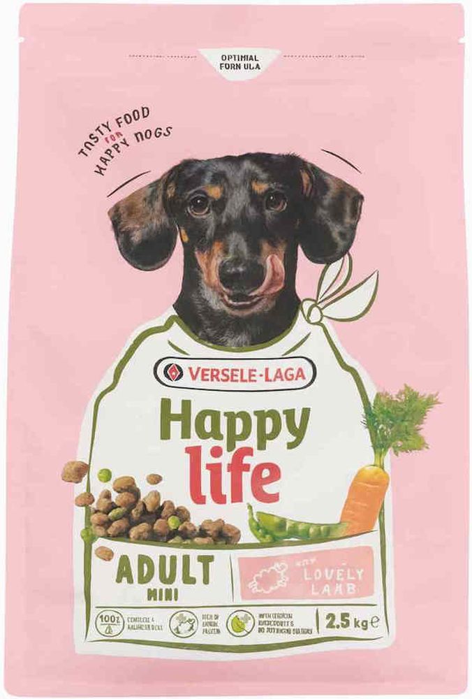 ΤΡΟΦΗ ΣΚΥΛΟΥ HAPPY LIFE MINI ADULT ΑΡΝΙ (2,5KG)