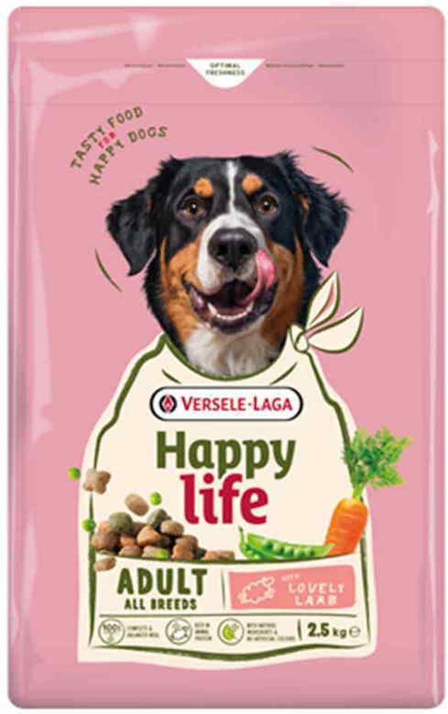 ΤΡΟΦΗ ΣΚΥΛΟΥ HAPPY LIFE ADULT ΑΡΝΙ (2,5KG)