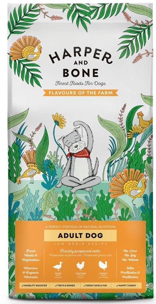 ΤΡΟΦΗ ΣΚΥΛΟΥ HARPER-BONE ADULT MED-LAR BREEDS FLAVOURS OF THE FARM ΠΑΠΙΑ-ΚΟΤΟΠΟΥΛΟ - ΓΑΛΟΠΟΥΛΑ 12KG HARPER - BONE