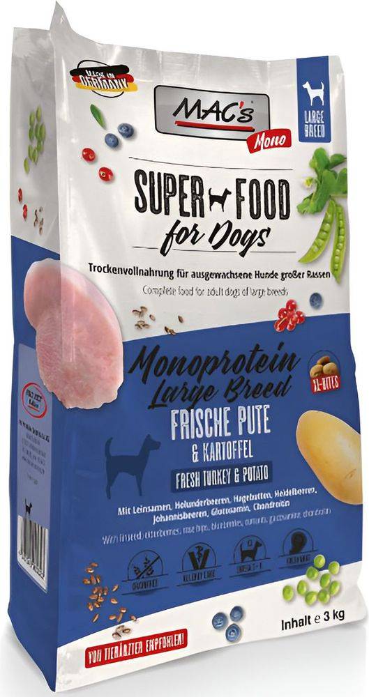 ΤΡΟΦΗ ΣΚΥΛΟΥ MACS DOG MONO LARGE BREED GRAIN FREE ΓΑΛΟΠΟΥΛΑ ΠΑΤΑΤΑ (12KG) MACS