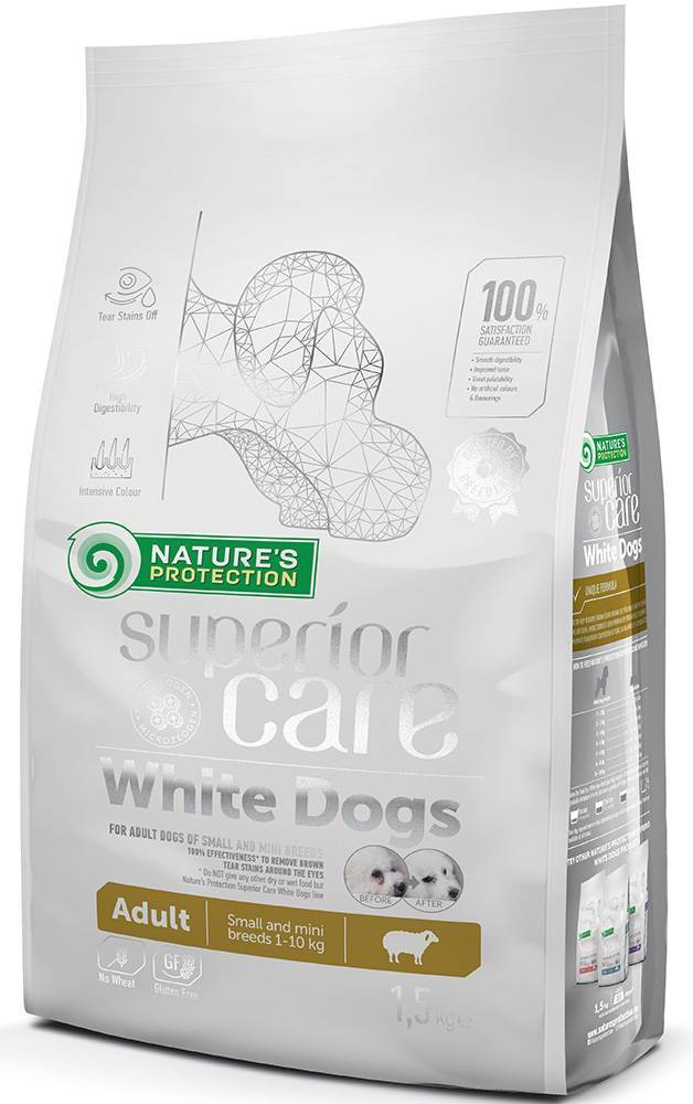 ΤΡΟΦΗ ΣΚΥΛΟΥ NATURE'S PROTECTION GRAIN FREE ΑDULT SMALL BREED ΑΡΝΙ ΓΙΑ ΛΕΥΚΟ ΤΡΙΧΩΜΑ 10KG