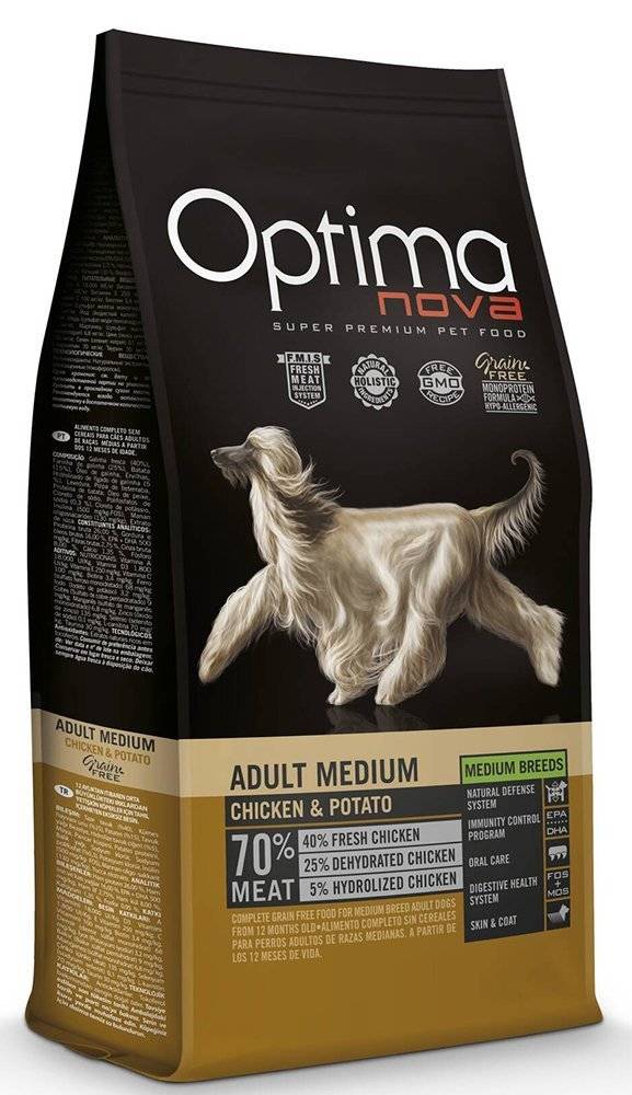 ΤΡΟΦΗ ΣΚΥΛΟΥ OPTIMANOVA ADULT MEDIUM ΚΟΤΟΠΟΥΛΟ - ΠΑΤΑΤΑ 2KG OPTIMANOVA