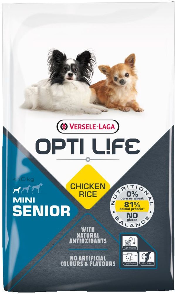 ΤΡΟΦΗ ΣΚΥΛΟΥ OPTI LIFE SENIOR MINI ΚΟΤΟΠΟΥΛΟ ΡΥΖΙ (7,5KG) VERSELE-LAGA
