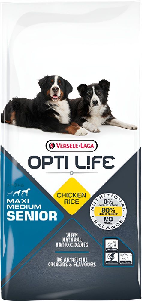 VERSELE-LAGA ΤΡΟΦΗ ΣΚΥΛΟΥ OPTI LIFE SENIOR MEDIUM - MAXI ΚΟΤΟΠΟΥΛΟ ΡΥΖΙ (12,5KG)