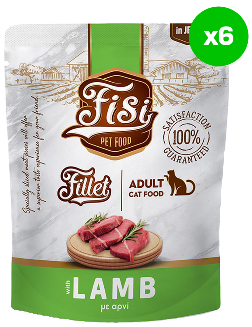 ΥΓΡΗ ΤΡΟΦΗ FISI CAT ADULT ΑΡΝΙ ΣΕ ΖΕΛΕ (6ΤΜΧ X 300GR) FISI