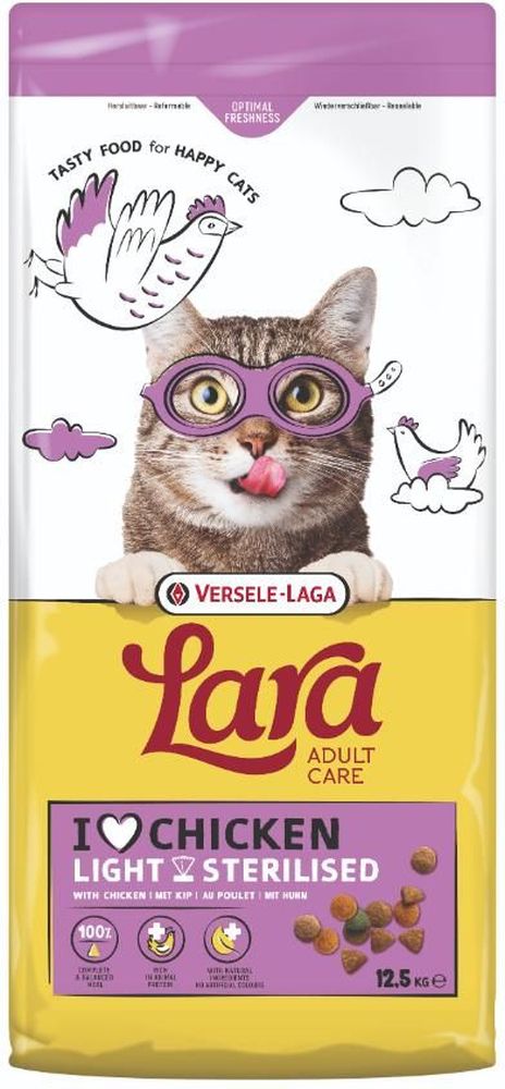 LARA ΤΡΟΦΗ ΓΑΤΑΣ LARA STERILISED LIGHT ΚΟΤΟΠΟΥΛΟ (12,5KG)