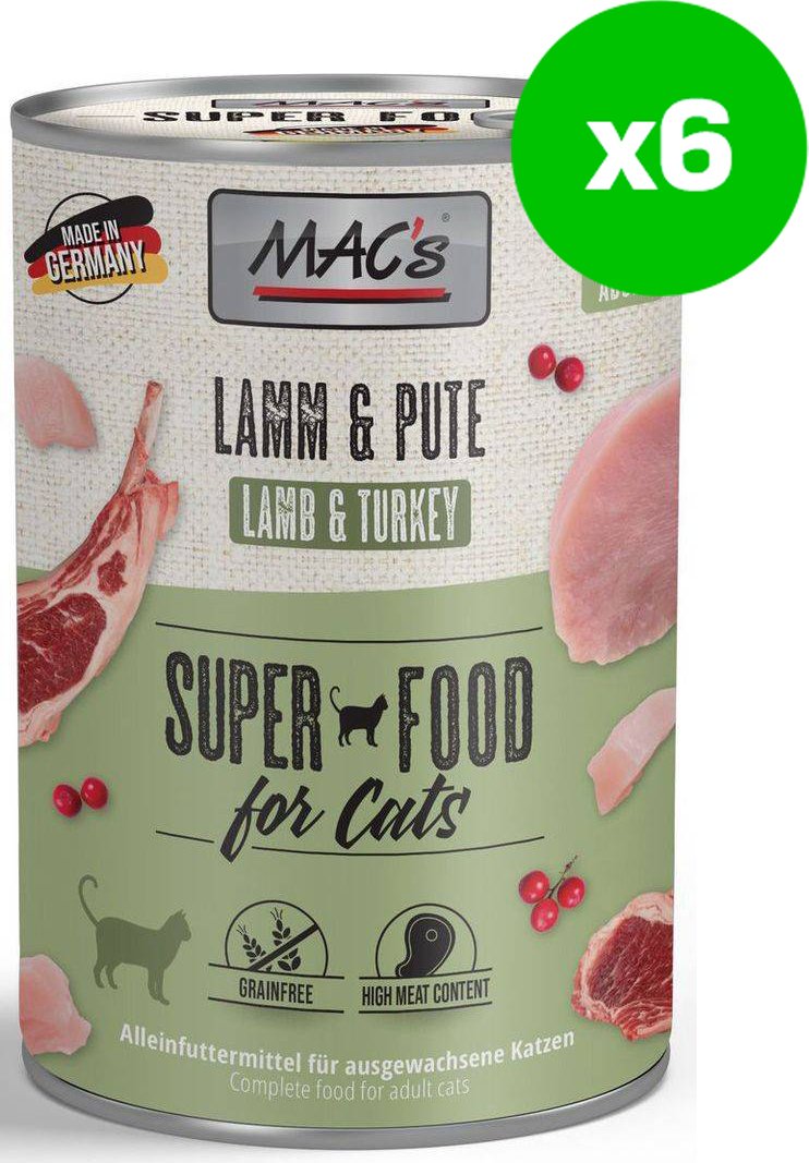 ΚΟΝΣΕΡΒΑ ΓΑΤΑΣ MACS ΜΕ ΑΡΝΙ - ΓΑΛΟΠΟΥΛΑ (6 X 400GR)