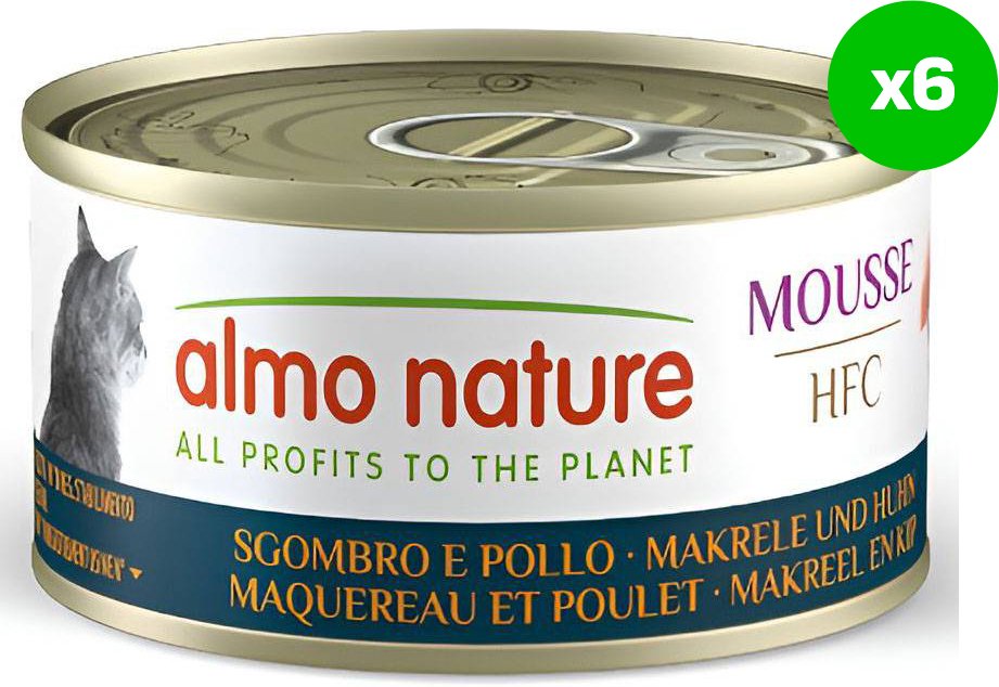 ΚΟΝΣΕΡΒΑ ΓΑΤΑΣ ALMO NATURE ΚΟΤΟΠΟΥΛΟ - ΣΚΟΥΜΠΡΙ ΜΟΥΣ (6 X 70GR)