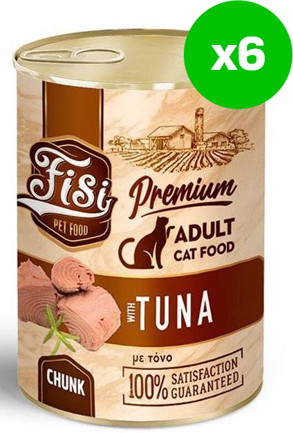 ΚΟΝΣΕΡΒΑ ΓΑΤΑΣ FISI ΤΟΝΟΣ ΣΕ ΣΑΛΤΣΑ (6 X 400GR) FISI