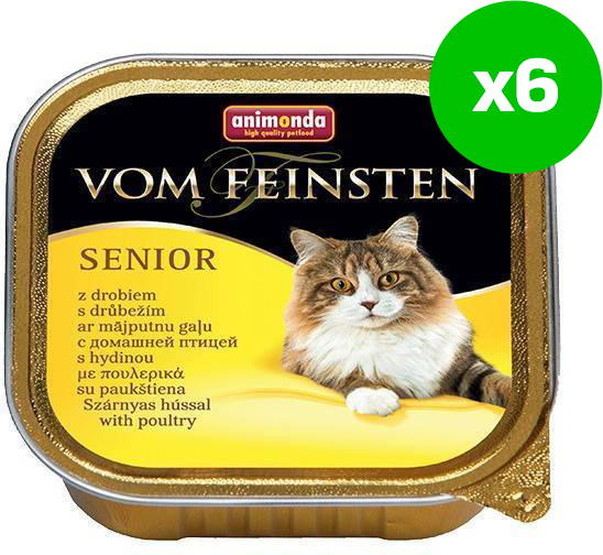 ANIMONDA VOM FEINSTEN ΚΟΝΣΕΡΒΑ ΓΑΤΑΣ ANIMONDA VOM FEINSTEN SENIOR ΜΕ ΠΟΥΛΕΡΙΚΑ ΚΑΙ ΒΟΔΙΝΟ (6 X 100GR)
