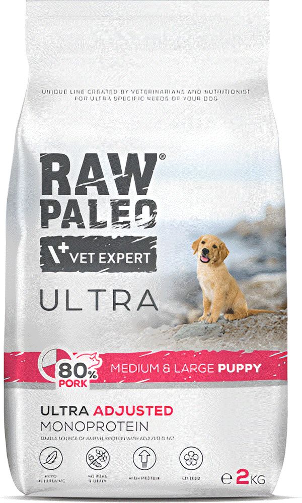 ΤΡΟΦΗ ΣΚΥΛΟΥ RAW PALEO ULTRA PUPPY M - L ΧΟΙΡΙΝΟ (2KG) RAW PALEO