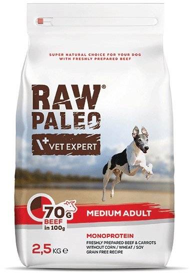 ΤΡΟΦΗ ΣΚΥΛΟΥ RAW PALEO ADULT MEDIUM ΒΟΔΙΝΟ 2.5KG RAW PALEO