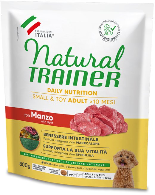 ΤΡΟΦΗ ΣΚΥΛΟΥ TRAINER NATURAL MINI ADULT ΒΟΔΙΝΟ (800GR)