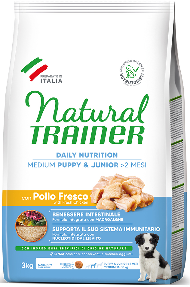 ΤΡΟΦΗ ΣΚΥΛΟΥ TRAINER NATURAL MEDIUM PUPPY - JUNIOR ΚΟΤΟΠΟΥΛΟ (3KG) TRAINER