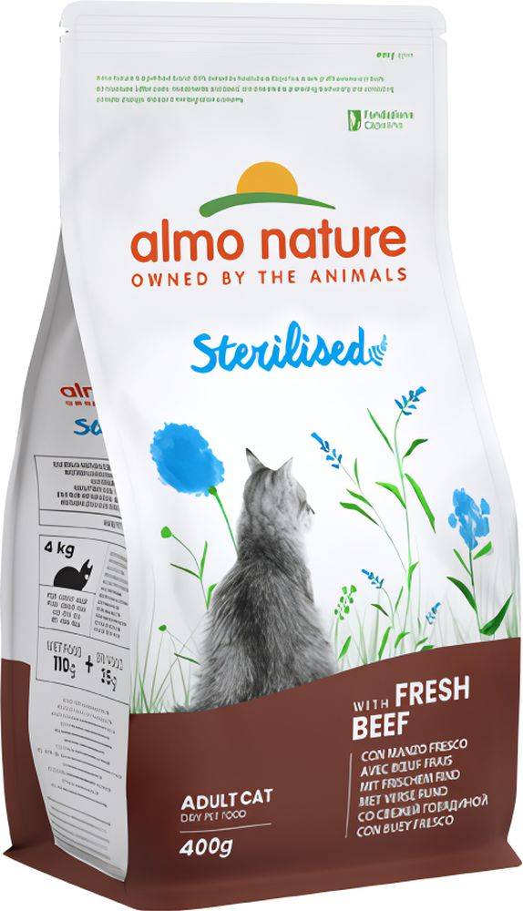 ΞΗΡΑ ΤΡΟΦΗ ΓΑΤΑΣ ALMO NATURE HOLISTIC STERILIZED ΜΟΣΧΑΡΙ (400GR) ALMO NATURE