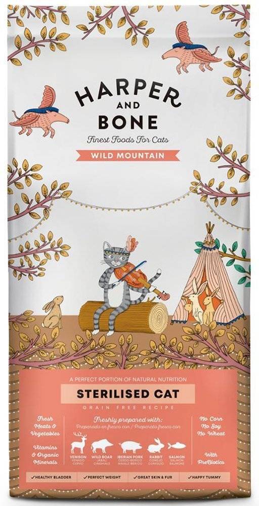 HARPER - BONE ΤΡΟΦΗ ΓΑΤΑΣ HARPER-BONE STERILISED WILD MOUNTAIN ΕΛΑΦΙ ΚΟΥΝΕΛΙ ΣΟΛΟΜΟΣ ΧΟΙΡΙΝΟ (5KG)
