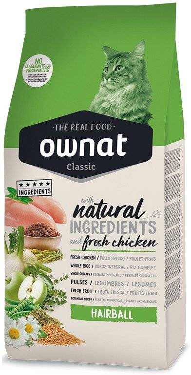 ΤΡΟΦΗ ΓΑΤΑΣ OWNAT CLASSIC HAIRBALL 4KG
