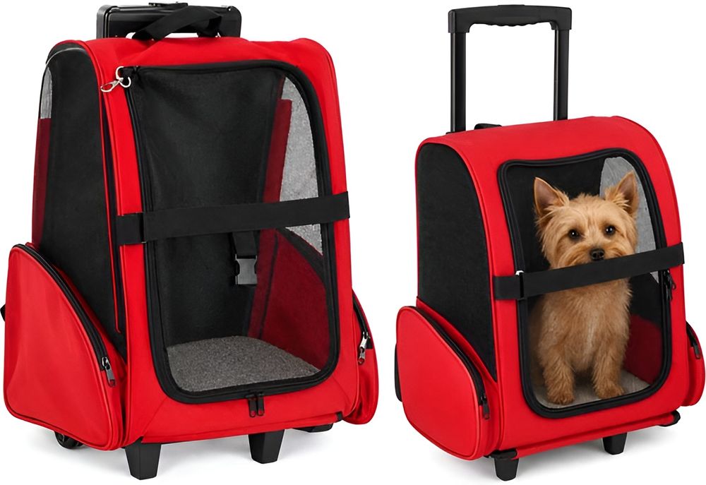 ΤΣΑΝΤΑ ΜΕΤΑΦΟΡΑΣ ΣΚΥΛΟΥ ΓΑΤΑΣ VALUE IMPORTS TROLLEY ΚΟΚΚΙΝΟ (49X36X30CM)