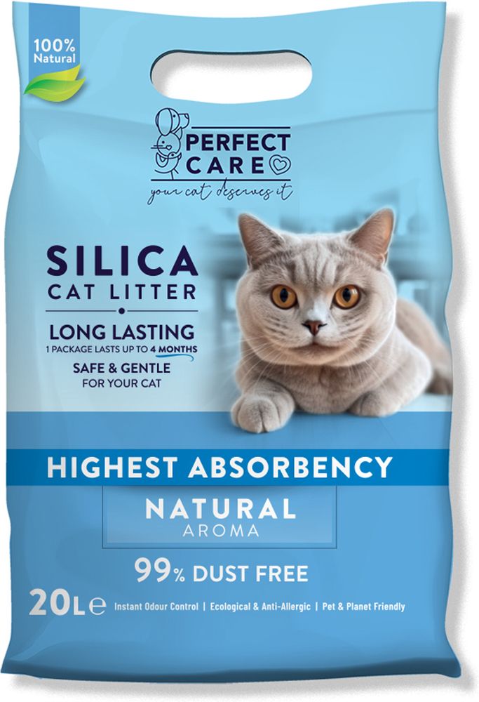 ΚΡΥΣΤΑΛΛΙΚΗ ΑΜΜΟΣ PERFECT CARE SILICA CAT LITTER 20LT PERFECT CARE