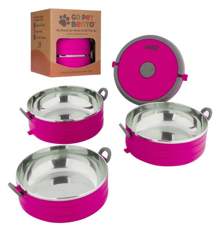 ΜΠΟΛ GO PET TRAVEL BENTO BOX ΡΟΖ 3ΤΜΧ (450 ML) HEALTHY HUMAN
