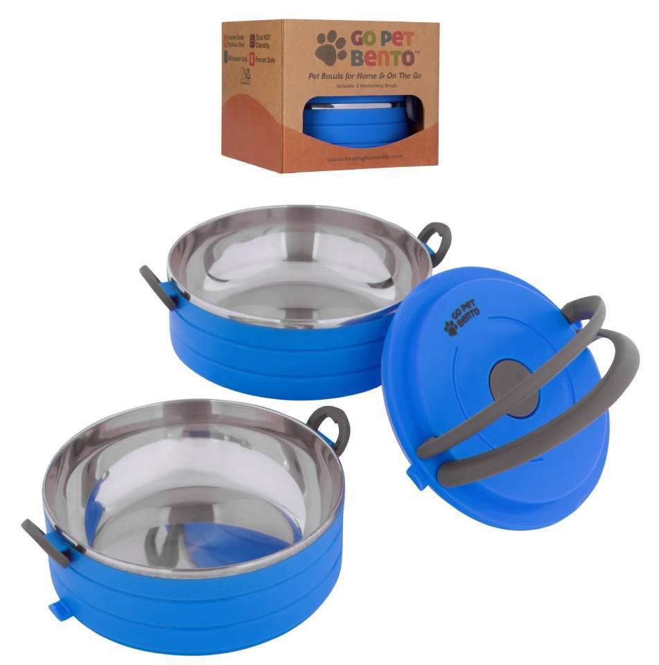 ΜΠΟΛ GO PET TRAVEL BENTO BOX ΜΠΛΕ 2ΤΜΧ (450 ML) HEALTHY HUMAN