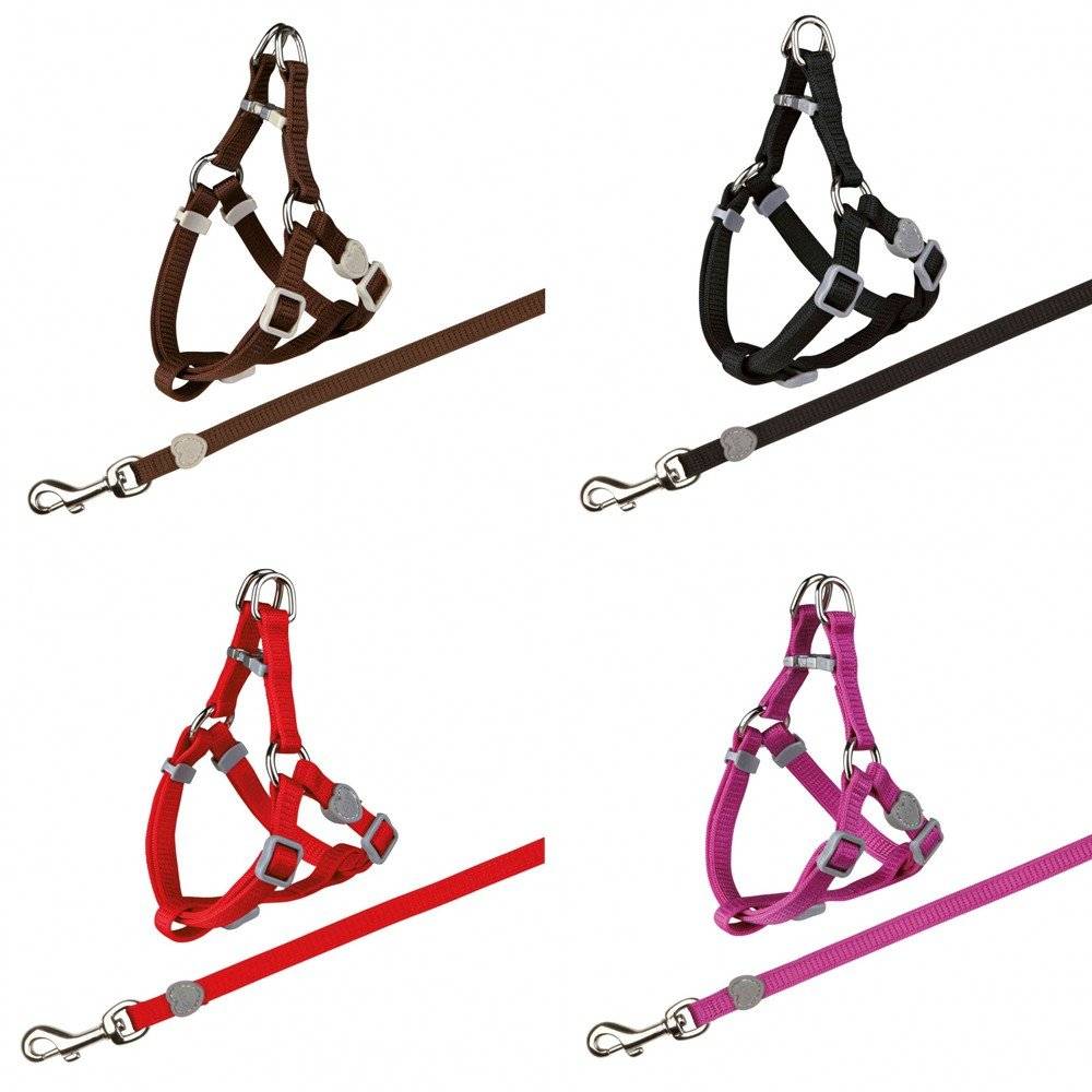 ΣΕΤ ΓΑΤΑΣ TRIXIE HARNESS WITH LEAD 26-37CM ΡΟΖ