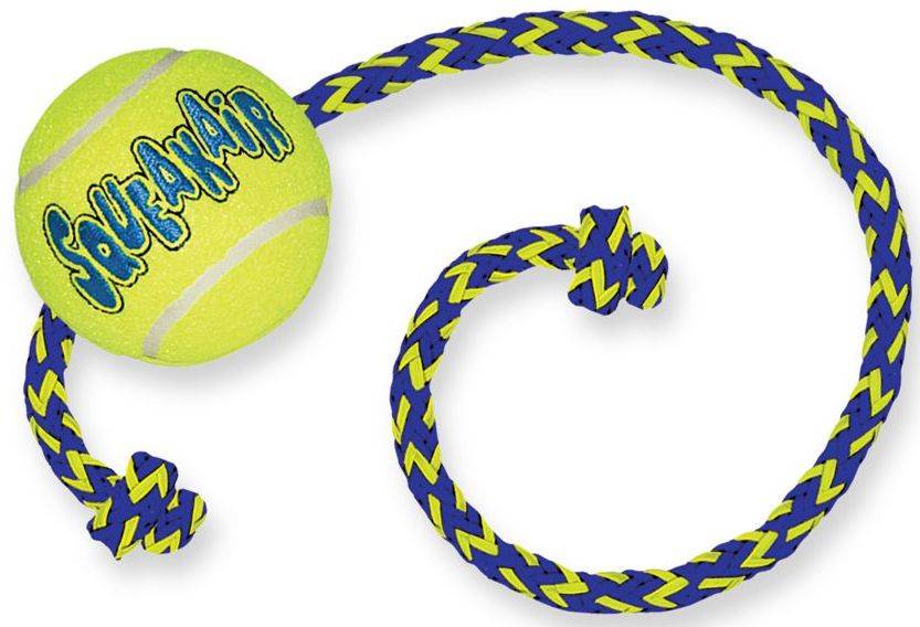 ΠΑΧΝΙΔΙ ΣΚΥΛΟΥ AIR SQUEAKER BALL ROPE (M) KONG