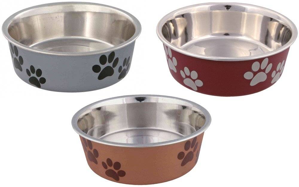 ΠΙΑΤΟ TRIXIE STAINLESS STEEL BOWL PAW ΚΟΚΚΙΝΟ (300 ML) TRIXIE