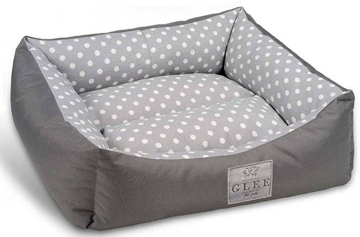 ΚΡΕΒΑΤΙ ΣΚΥΛΟΥ GLEE ΠΑΡΑΛΛΗΛΟΓΡΑΜΜΟ ΓΚΡΙ/ΛΕΥΚΟ ΠΟΥΑ S 50X38X19CM GLEE