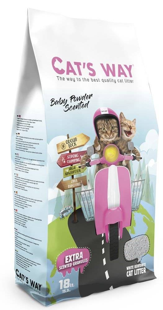 CAT S WAY ΑΜΜΟΣ ΓΑΤΑΣ CAT&#039;S WAY ΣΥΓΚΟΛΛΗΤΙΚΗ BABY POWDER 18LT