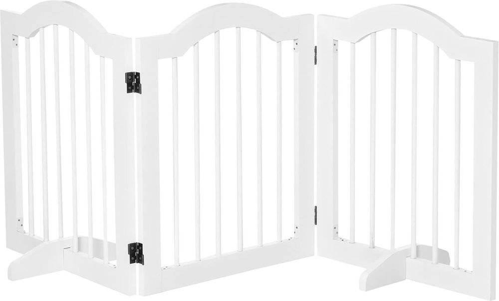 ΠΤΥΣΣΟΜΕΝΗ ΠΟΡΤΑ ΣΚΥΛΟΥ PAWHUT ΞΥΛΙΝΗ ΛΕΥΚΗ 154.5X29.5X61CM PAWHUT