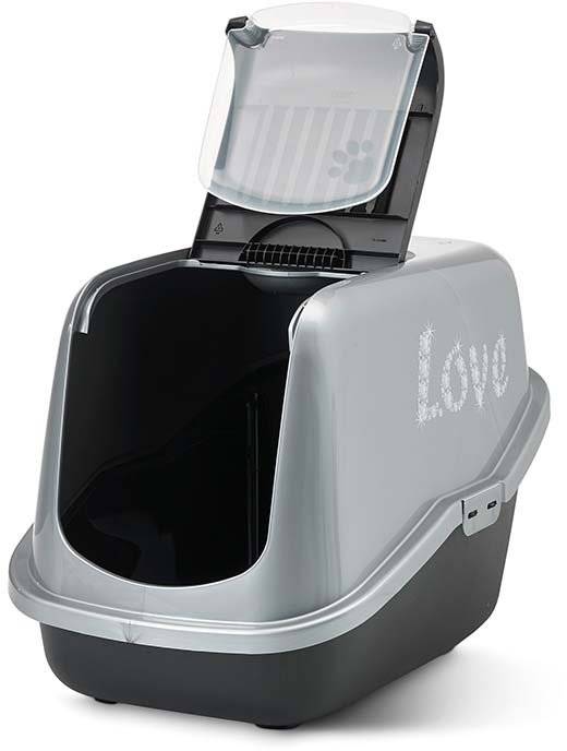 ΤΟΥΛΕΤΑ ΓΑΤΑΣ SAVIC NESTOR IMPRESSION LOVE ΑΣΗΜΙ-ΜΑΥΡΟ 56X39X38.5CM SAVIC