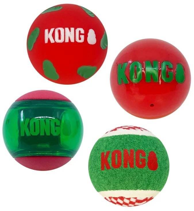 KONG ΧΡΙΣΤΟΥΓΕΝΝΙΑΤΙΚΟ ΠΑΙΧΝΙΔΙ KONG HOLIDAY OCCASIONS BALLS MEDIUM (4ΤΜΧ)