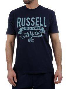  RUSSELL CREW NECK TEE DISTRESSED LOGO   (L)