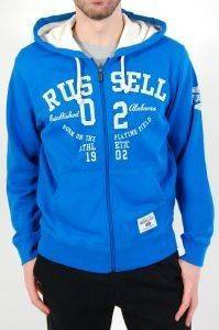  RUSSELL ZIP HOODED SWEAT DISTRESSED LOGO   (L)