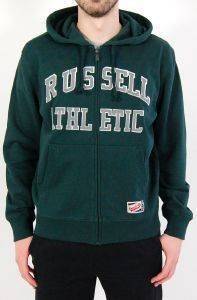  RUSSELL ZIP THROUGH HOODED SWEAT ARCH LOGO / (M)