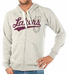  ADIDAS PERFORMANCE LAKERS WASHED FULL ZIP HOODY  (S)