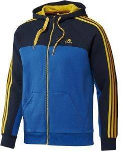  ADIDAS PERFORMANCE ESSENTIALS 3 STRIPES FULL ZIP HOOD / (L)