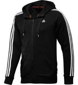  ADIDAS PERFORMANCE ESSENTIALS 3-STRIPES FULL ZIP HOODIE / (L)