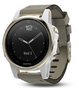  GARMIN FENIX 5S SAPPHIRE GOLDTONE WITH GREY SUEDE BAND