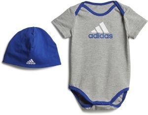  ADIDAS PERFORMANCE ESSENTIALS BIG LOGO BODYSUIT AND BEANIE GIFT SET 