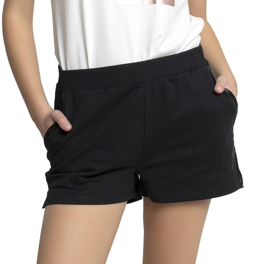 ΣΟΡΤΣ RUSSELL ATHLETIC SL SATIN LOGO SHORTS ΜΑΥΡΟ