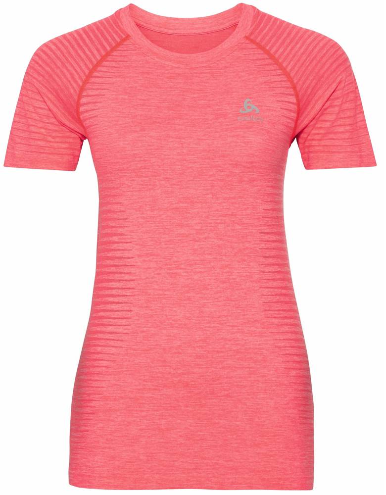 ODLO ΜΠΛΟΥΖΑ ODLO S/S CREW NECK ESSENTIAL SEAMLESS T-SHIRT ΚΟΡΑΛΙ ΜΕΛΑΝΖΕ