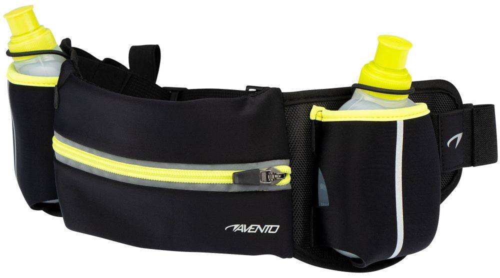 ΖΩΝΗ ΜΕΣΗΣ AVENTO 44RA-BLY RUN BELT (2 BOTTLES) ΜΑΥΡΗ
