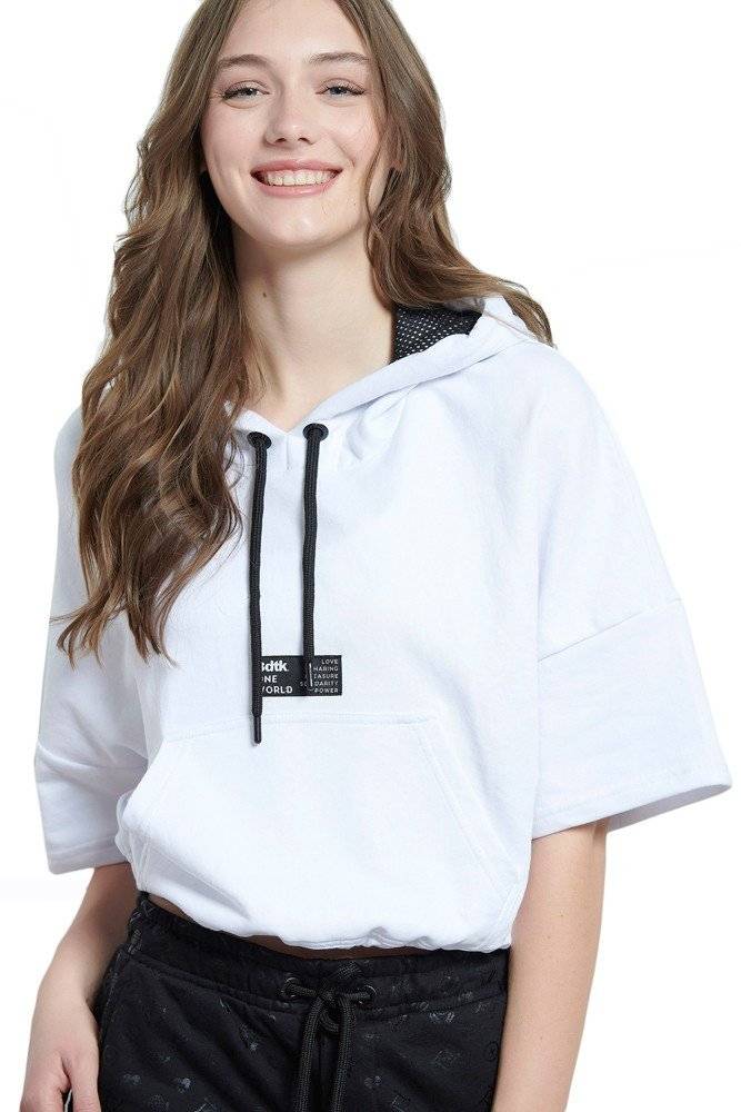 BODYTALK ΦΟΥΤΕΡ BODYTALK ONE WORLD LOOSE HOODIE ΛΕΥΚΟ